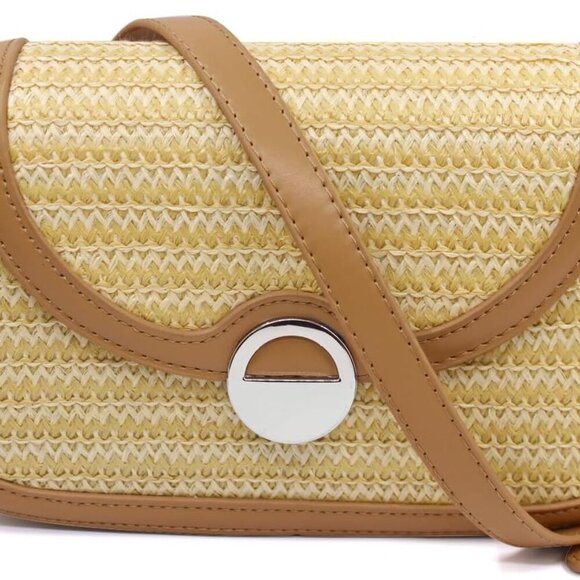 Straw Crossbody Bag for Women Small Shoulder Handbag Fashion Hobo Bag Trendy Und - Picture 1 of 7